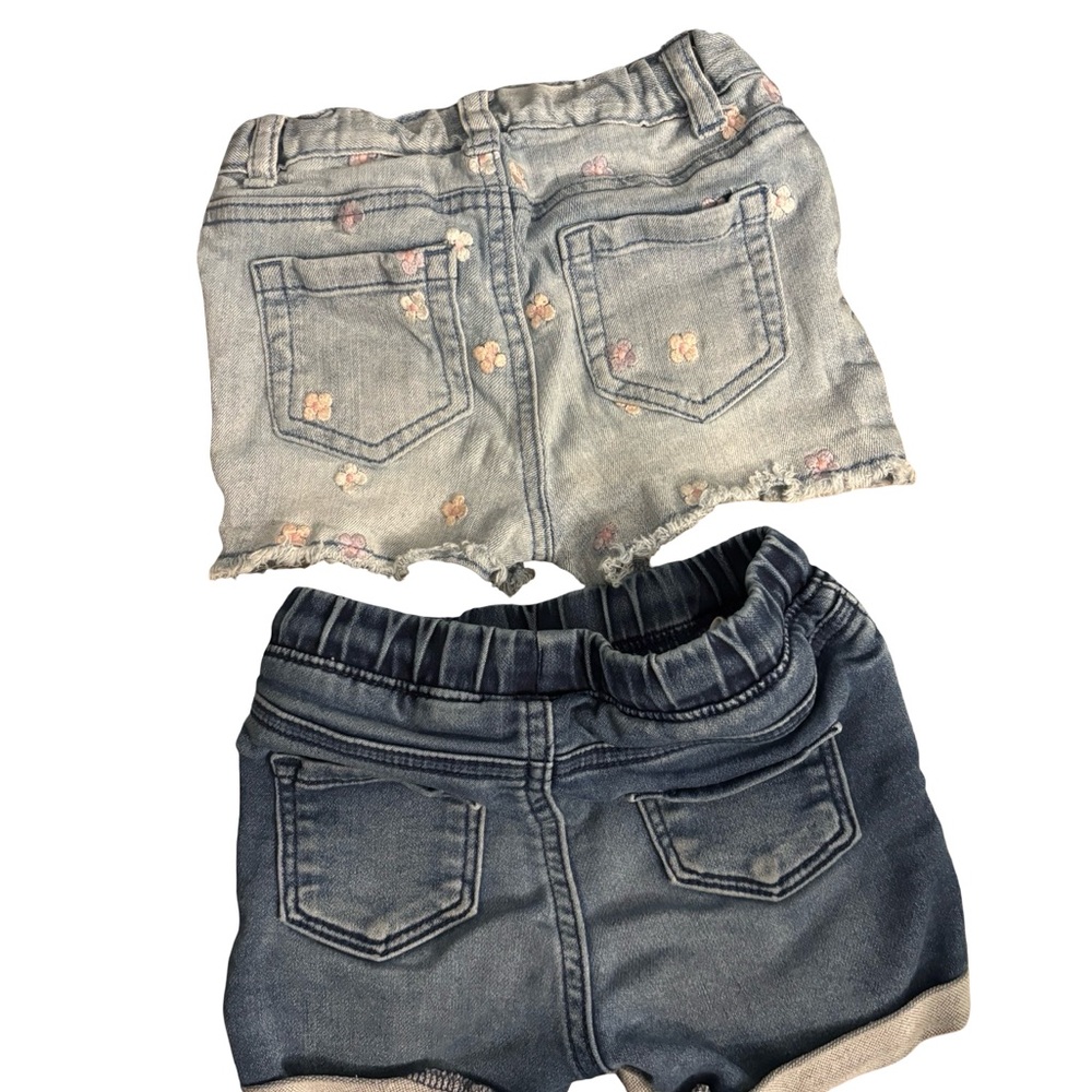Cat & Jack Girls' Denim Shorts Set - Light Wash & Dark Wash Bundle Size 2-3 - Picture 2 of 16